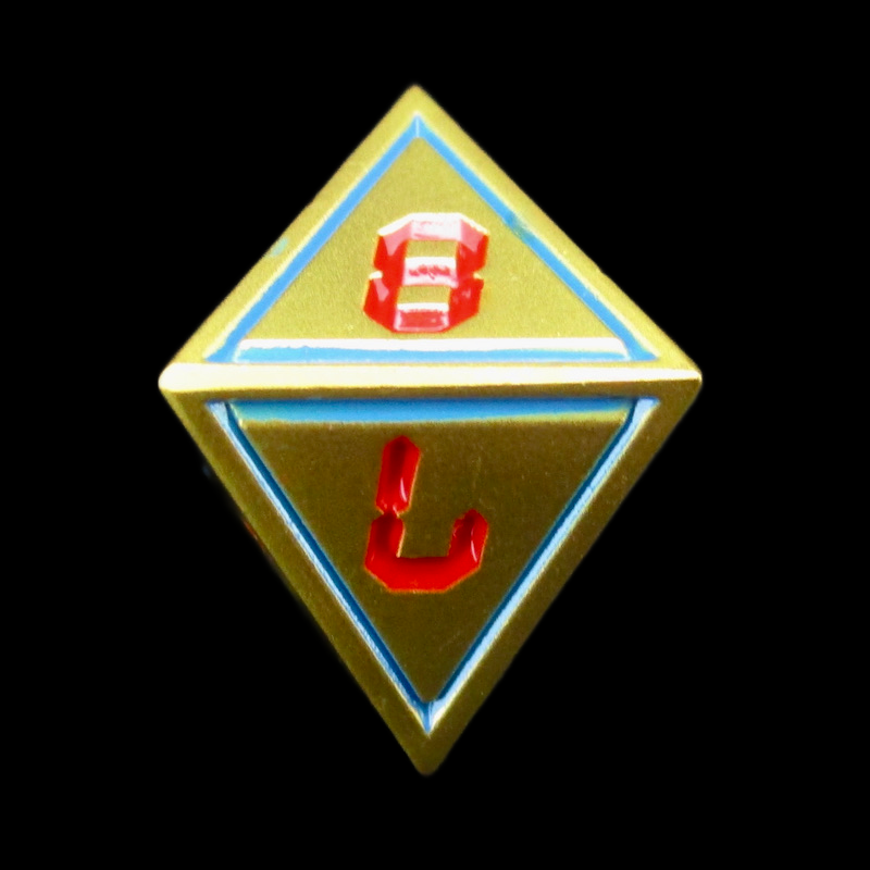 TDSO Metal Digital Gold Blue & Red D8 Dice