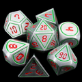 TDSO Metal Digital Steel Green &amp; Red 7 Dice Polyset