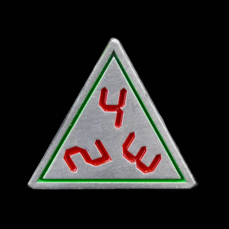 TDSO Metal Digital Steel Green & Red D4 Dice