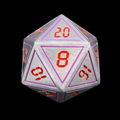 TDSO Metal Digital Steel Purple &amp; Red D20 Dice