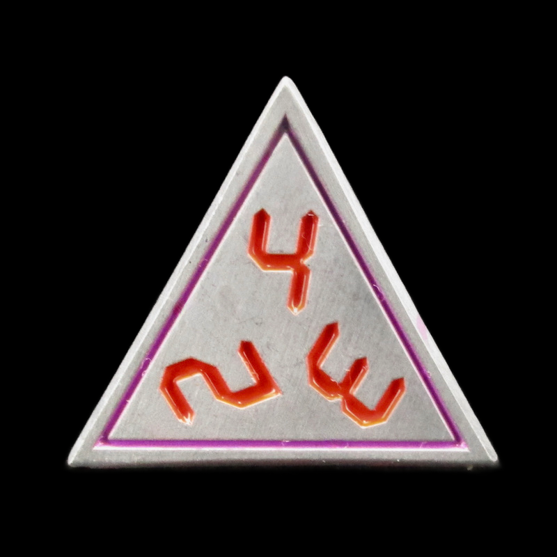 TDSO Metal Digital Steel Purple &amp; Red D4 Dice