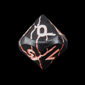 TDSO Metal 'Thor' Lightning Matt Black & Pink D10 Dice