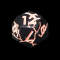TDSO Metal 'Thor' Lightning Matt Black & Pink D12 Dice