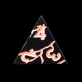 TDSO Metal 'Thor' Lightning Matt Black & Pink D4 Dice