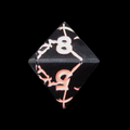 TDSO Metal 'Thor' Lightning Matt Black & Pink D8 Dice