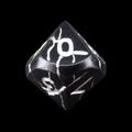 TDSO Metal 'Thor' Lightning Matt Black & Silver D10 Dice