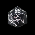 TDSO Metal 'Thor' Lightning Matt Black & Silver D20 Dice