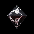 TDSO Metal 'Thor' Lightning Matt Black & Silver D8 Dice
