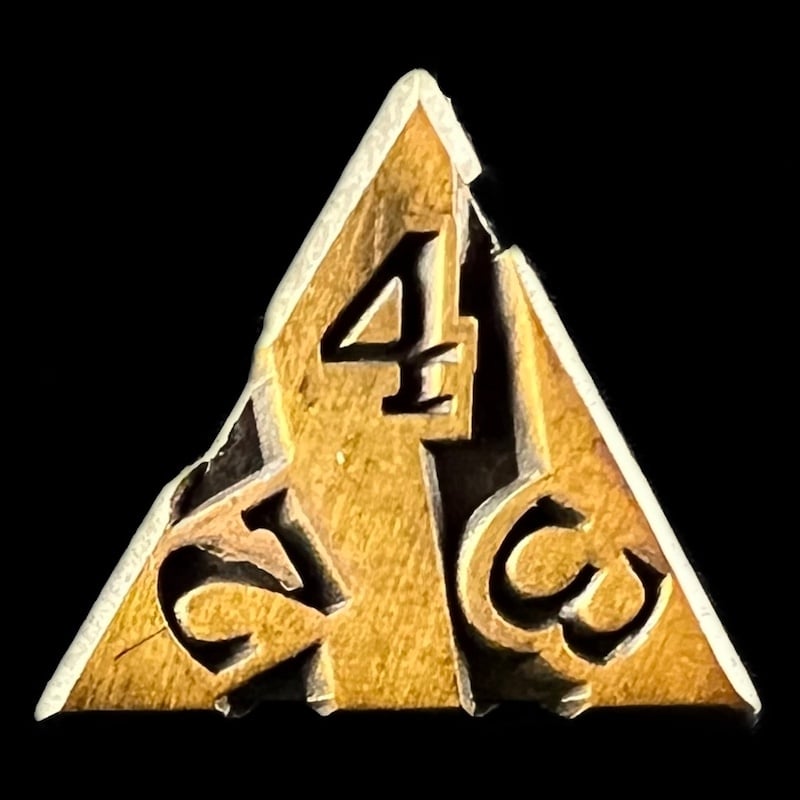 CLEARANCE TDSO Metal Tiger Stripe Antique Gold & Black D4 Dice