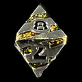 CLEARANCE TDSO Metal Tiger Stripe Silver & Amber Mica D8 Dice