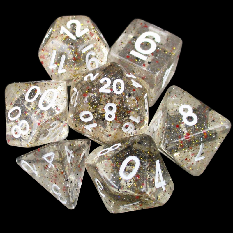 TDSO Metallic Flakes Small Stars 7 Dice Polyset