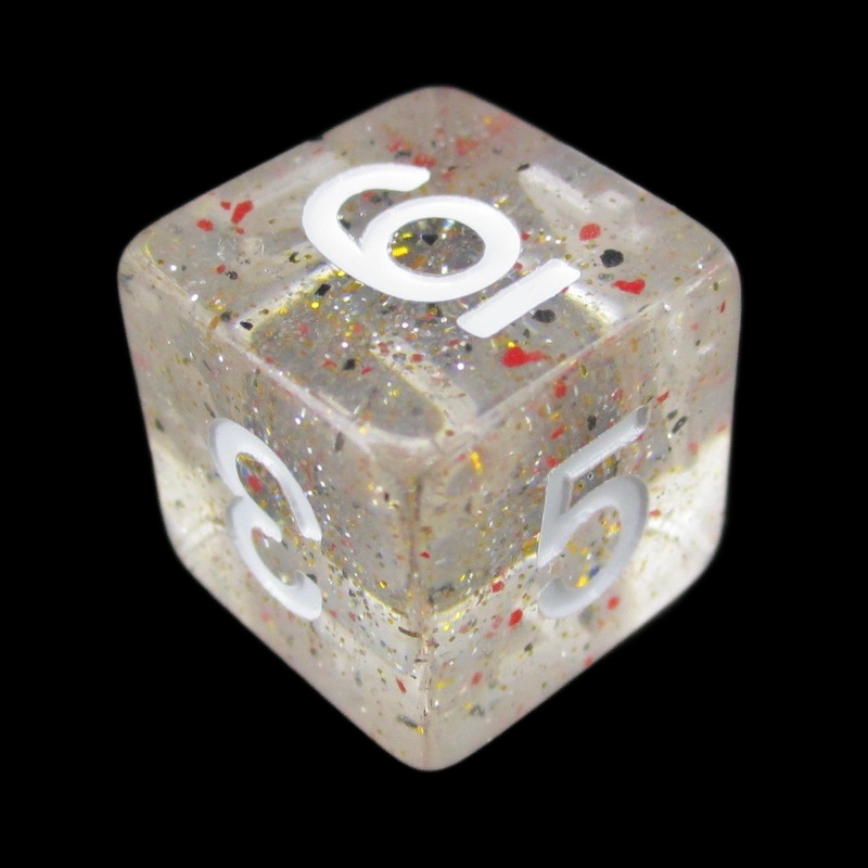 TDSO Metallic Flakes Small Stars D6 Dice