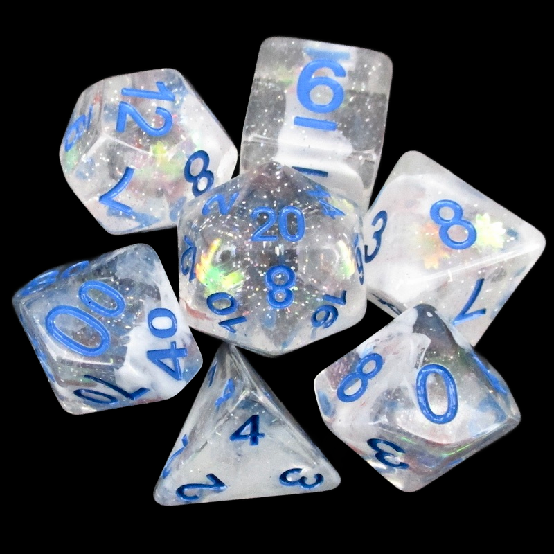 TDSO Metallic Flakes Winter Storm 7 Dice Polyset