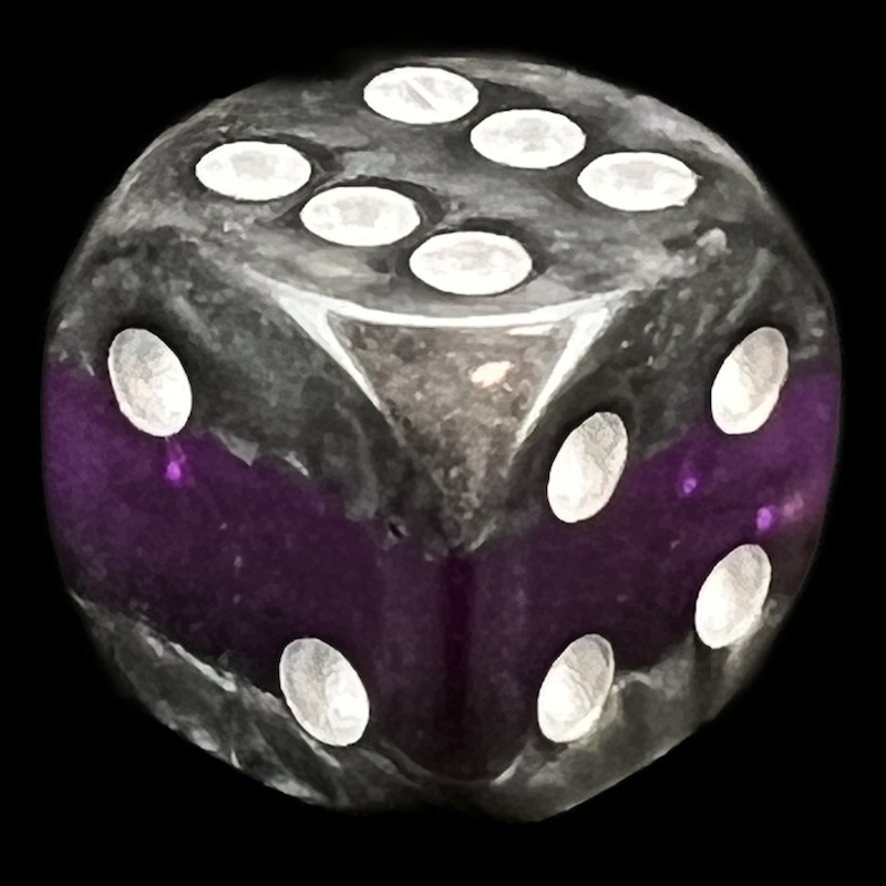 TDSO Mineral Amethyst 16mm D6 Spot Dice