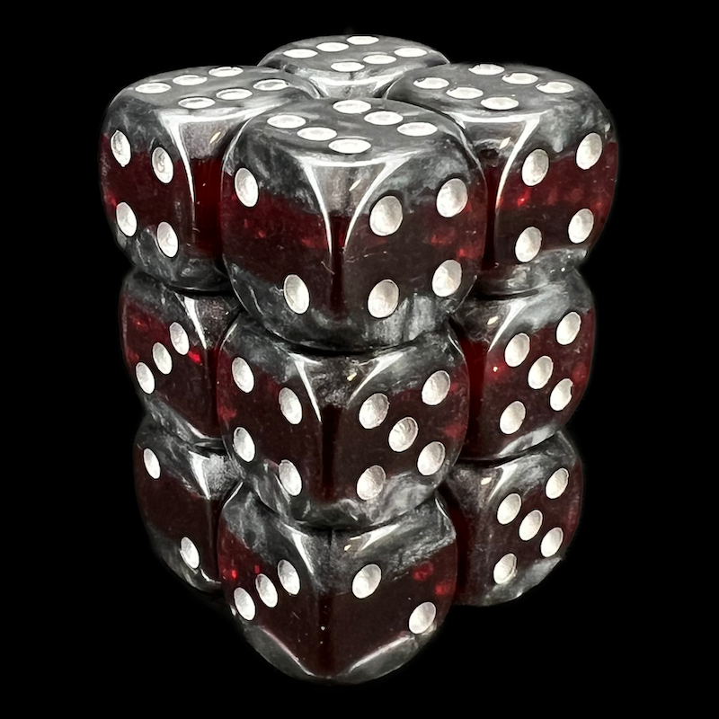 TDSO Mineral Ruby 12 x D6 Dice Set