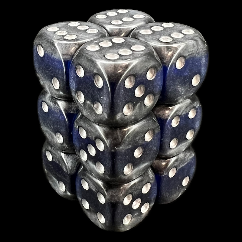 TDSO Mineral Sapphire 12 x D6 Dice Set