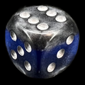 TDSO Mineral Sapphire 16mm D6 Spot Dice