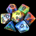 TDSO Graffiti Rainbow 7 Dice Polyset LTD EDITION