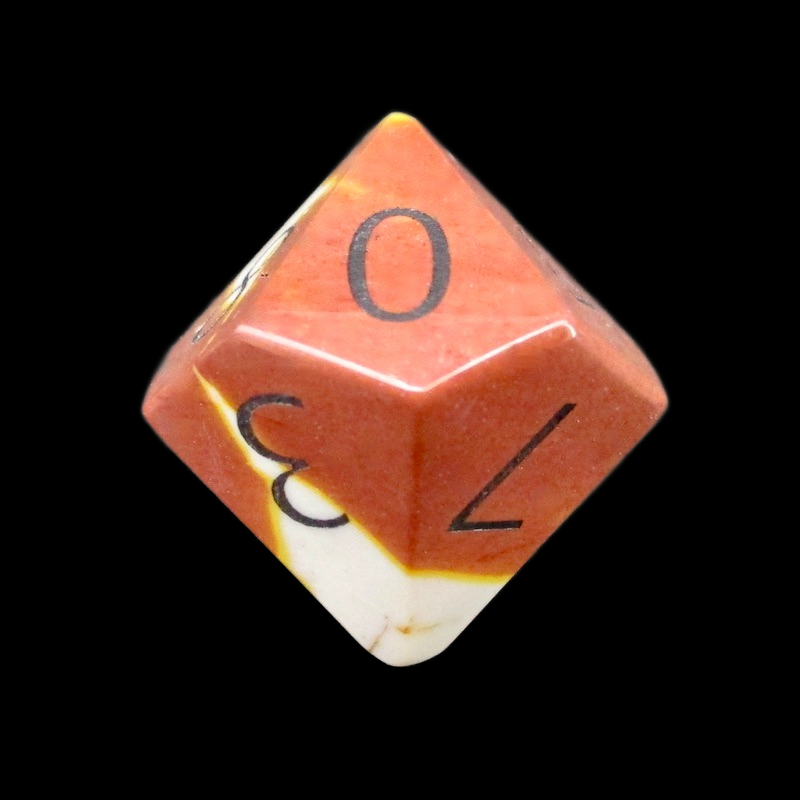 TDSO Gemstone Mookaite & Black D10 Dice