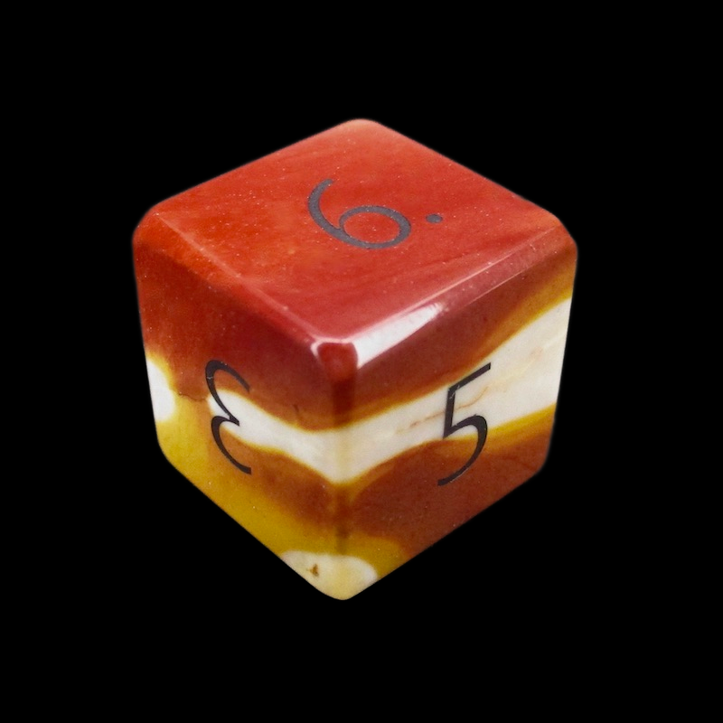 TDSO Gemstone Mookaite & Black D6 Dice