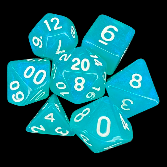 TDSO Moonstone Azure 7 Dice Polyset