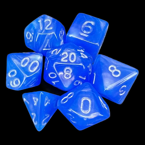 TDSO Moonstone Sapphire 7 Dice Polyset