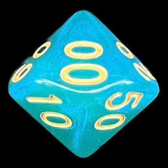 TDSO Moonstone Turquoise Percentile Dice