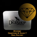 TDSO MYSTERY Gemstone or Glass 7 Dice Polyset IN PADDED METAL CASE