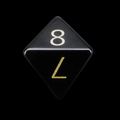 TDSO Gemstone Obsidian Black & Gold D8 Dice