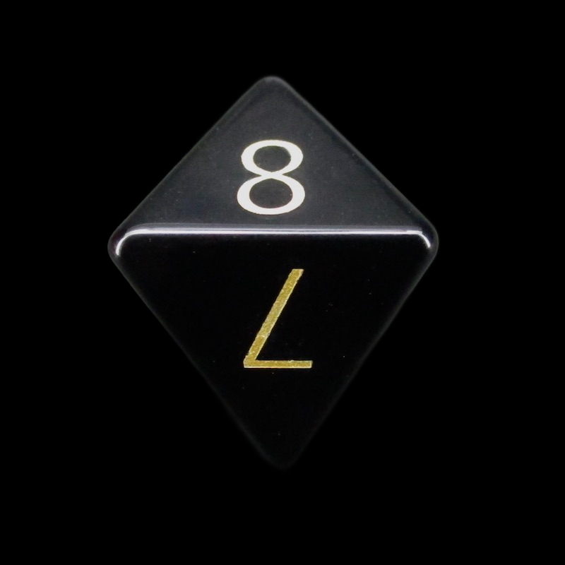 TDSO Gemstone Obsidian Black & Gold D8 Dice