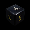 TDSO Gemstone Obsidian Black & Gold D6 Dice