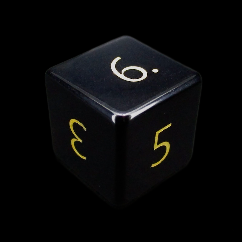 TDSO Gemstone Obsidian Black & Gold D6 Dice
