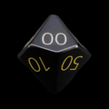 TDSO Gemstone Obsidian Black & Gold Percentile Dice