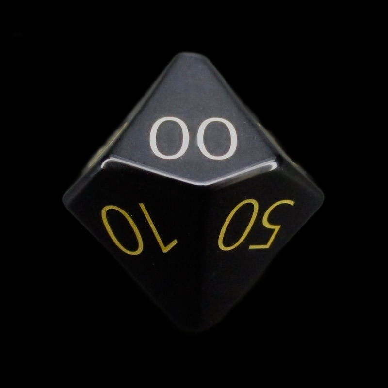 TDSO Gemstone Obsidian Black & Gold Percentile Dice