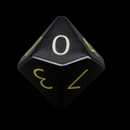 TDSO Gemstone Obsidian Black & Gold D10 Dice