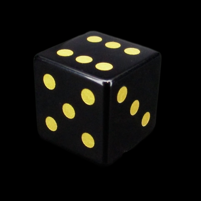 TDSO Gemstone Obsidian Black & Gold D6 Spot Dice