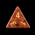 TDSO Gemstone Obsidian Mahogany & Gold D4 Dice