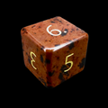 TDSO Gemstone Obsidian Mahogany & Gold D6 Dice