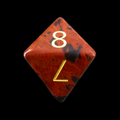 TDSO Gemstone Obsidian Mahogany & Gold D8 Dice