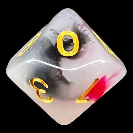 TDSO Opalescence Black & Red D10 Dice