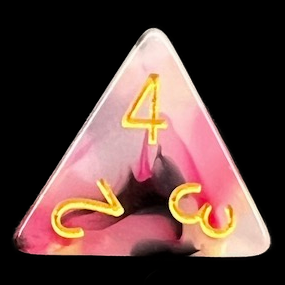 TDSO Opalescence Black & Red D4 Dice