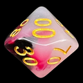 TDSO Opalescence Black & Red Percentile Dice