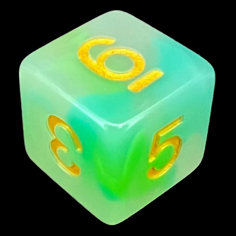 TDSO Opalescence Blue & Green D6 Dice
