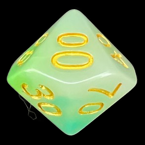 TDSO Opalescence Blue & Green Percentile Dice