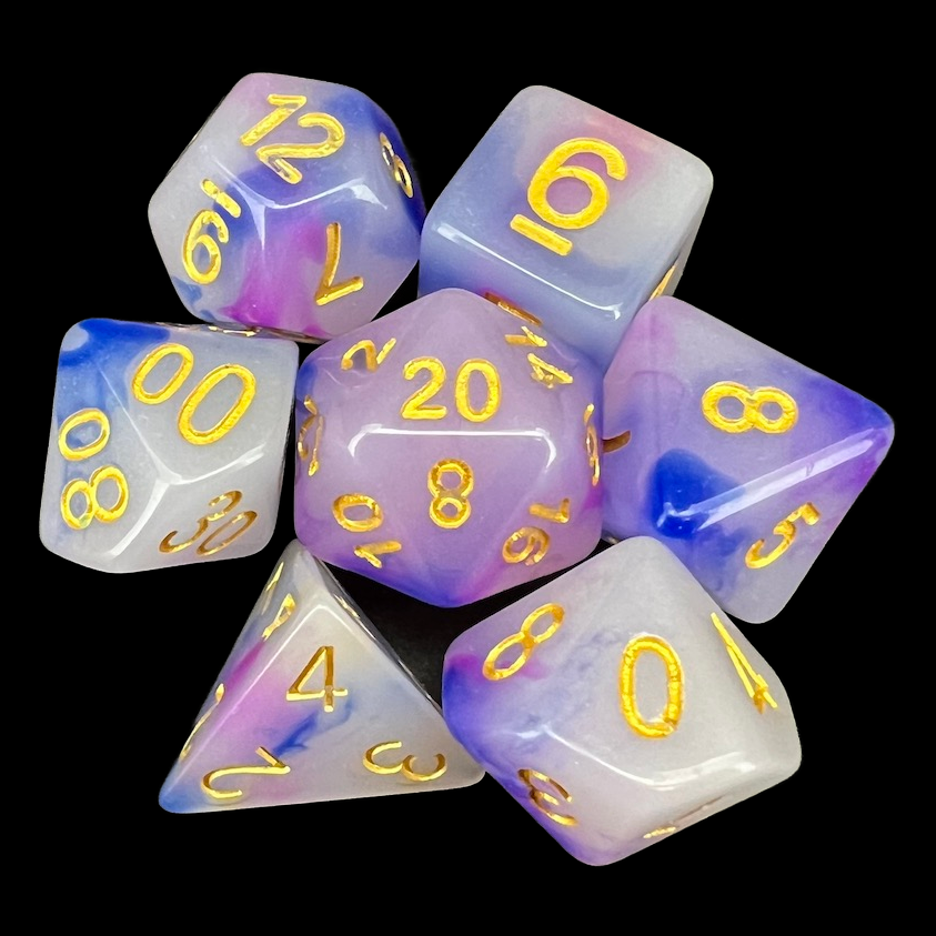 TDSO Opalescence Dark Blue & Purple 7 Dice Polyset