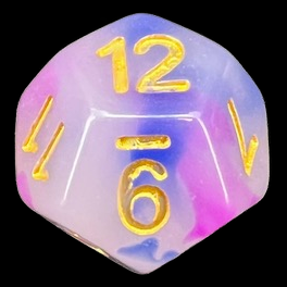 TDSO Opalescence Dark Blue & Purple D12 Dice