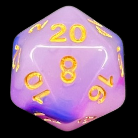 TDSO Opalescence Dark Blue & Purple D20 Dice