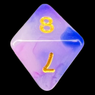 TDSO Opalescence Dark Blue & Purple D8 Dice