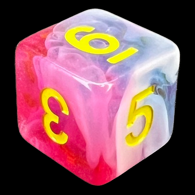TDSO Opalescence Glacier Rose D6 Dice