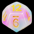 TDSO Opalescence Purple & Teal D12 Dice